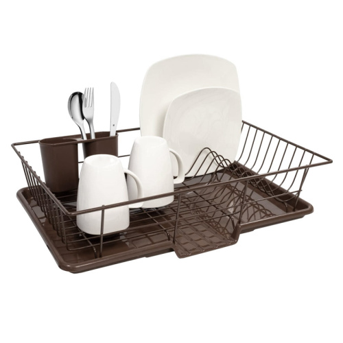 1 Tier Iron With Powder Coating Dish Rack Best Selling Dish Drainer For Kitchen Counter Factory