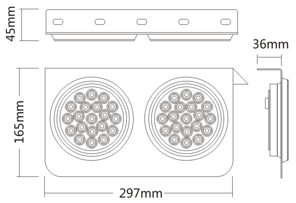 24V 40 LEDs IP67 WaterProof مقطورة الضوء الخلفي