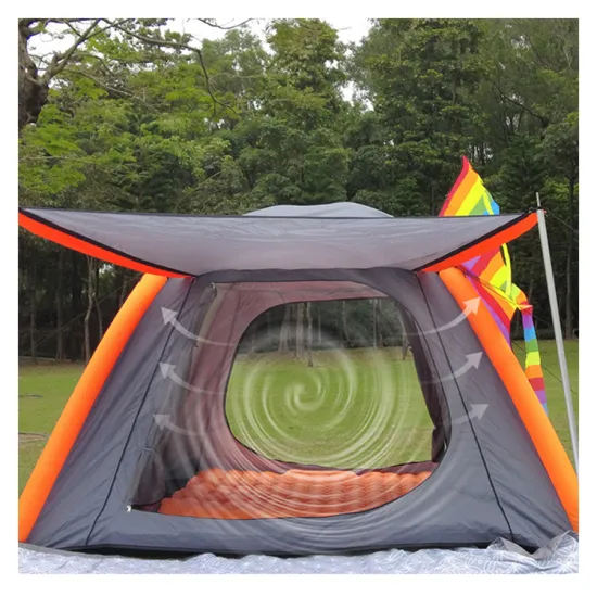 New Outdoor Portable Folding Air Inflatable Camping Tent with Solar Panel for Families