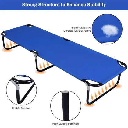 Portable Steel Frame Metal Camping Chair & Sleep Bed