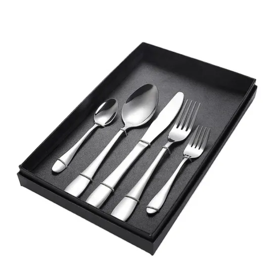 Silver Dinner 24pc Stainless Steel Flatware Set - Spoons, Forks & Knives for Family, Wedding & Parties