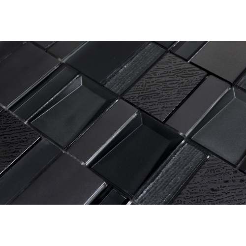 Black retro indoor outdoor mosaic tile art