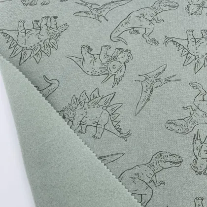 Cotton Polyester Blend Dinosaur Pattern Fabric