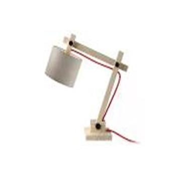 White Lampshade Original Wooden Desk Lamp