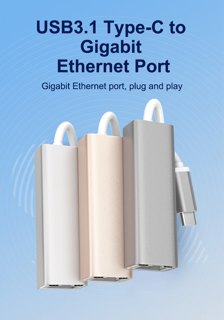 USB C 대 이더넷 어댑터 RJ45 1000Mbps LAN