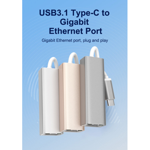 USB C tot Ethernet -adapter RJ45 1000Mbps LAN