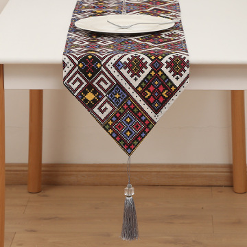 Boho Etnic Black Black Moroccan Linen Table Runner: accento decorativo alla moda per il tuo tavolo