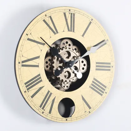 14 Inch Wood Gears Hanging Clocks
