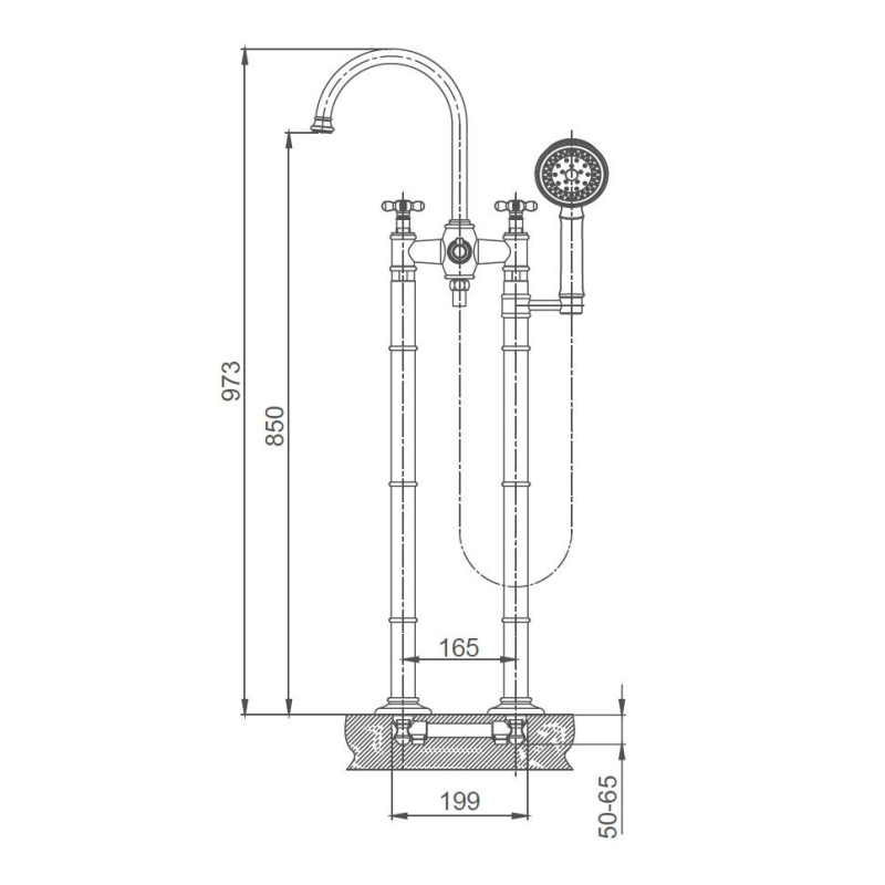 Tub Floor Stand Alone Faucet