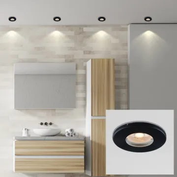 TOSEO Waterproof Recessed LED Down Light with Die-Cast Aluminum and GU10 fitting for Bathroom - IP65 Rated