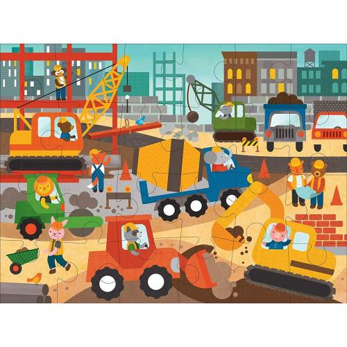 Floor Puzzle Construction Site 24-Pieces Large Puzzle for Kids Custom Best Selling Amazon