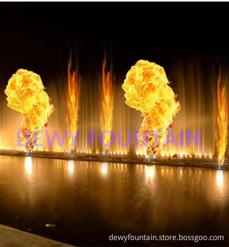 fire fountain flame fountain with explosion effect