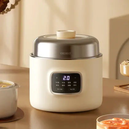 OIDIRE 1L Mini Ceramic Stew Cooker Electric Slow Pot