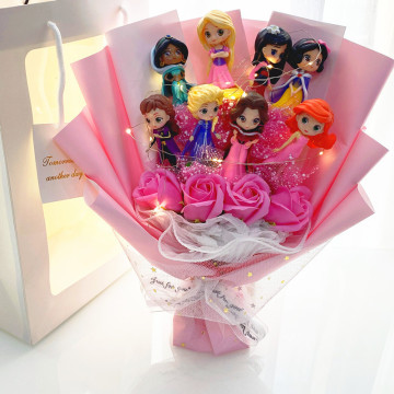 Cute Anime Mermaid Princess Elsa Frozen Doll with Flower Bouquet: Perfect Valentine's Day and Birthday Gift for Girls