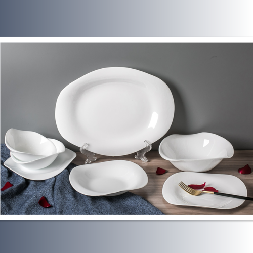 Opal Glass White Flate Oval Plates