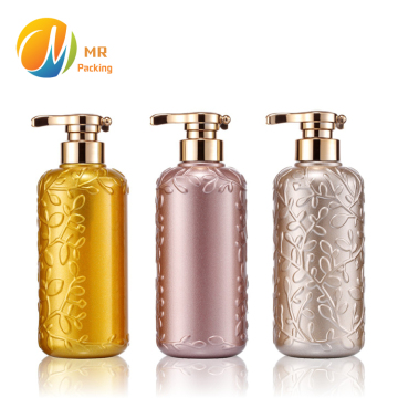 Luxury Custom 500ml/16oz PET Shampoo and Body Wash Bottles with Gold-Plated Pump