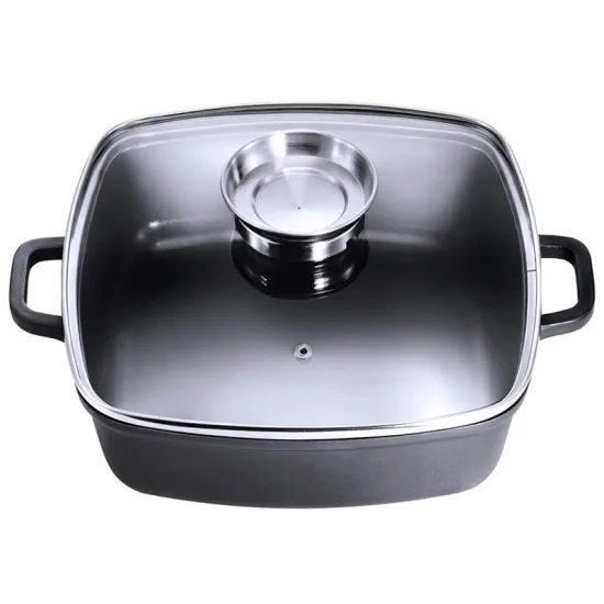 Square Ceramic Casserole Pots with Glass Lid for Gas Stoves