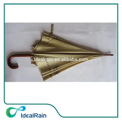 Hotel wooden handle sun and rain protection umbrella