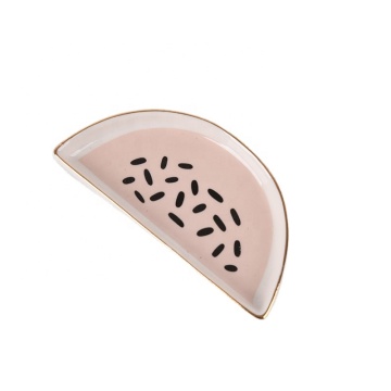 Luxury Ceramic Platter Storage Tray - Blue Black White Crescent Moon