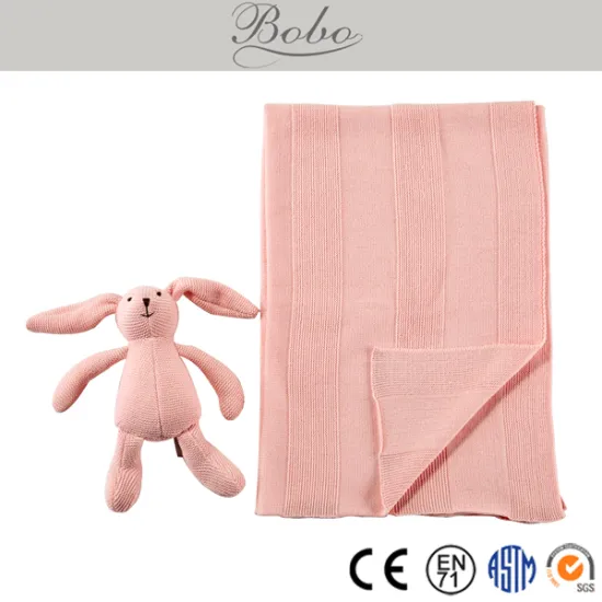 Lovely Knitted Bunny Blanket for Babies Wholesale
