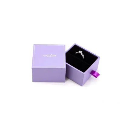 Purple Jewelry packaging Ring Box