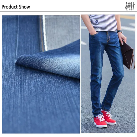 7.2 oz ribbed twill denim satin stripe fabric rolls of stock denim fabric