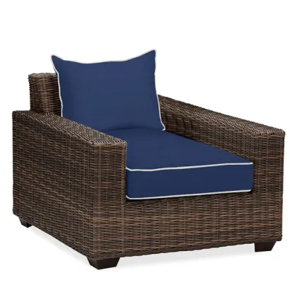 Navy Garden Wicker Chair Furniture Cushion Set - Deep Seat Outdoor Cushions