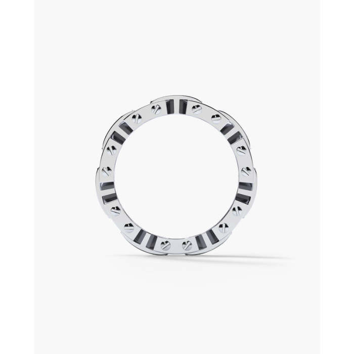 White Gold Lab Diamond Link Chain Ring