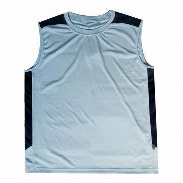 Sports Tank with Printing, Made of 100% Polyester Mesh 140g/m²