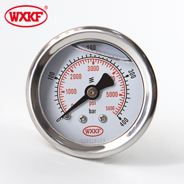 Gauge de pression de la coque de fer axiale de 50 mm / 2 pouces