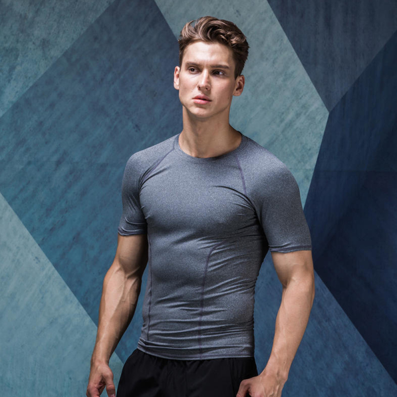 Short Sleeve Athletic Compression Tops Dry Workout Shirt