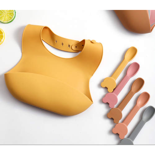 Custom Silicone Baby Feeding Set Bib Spoon Bowl