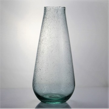 Wysokie recyklingowe zielone bąbelkowe wazon z szklanką