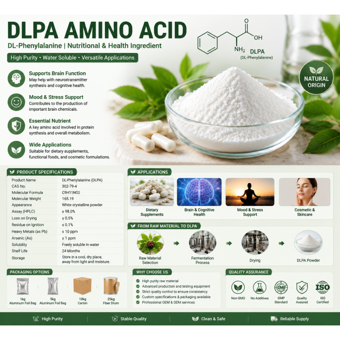 Polvo de suplemento de aminoácidos DLPA