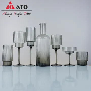 Nordic style household glass vertical grain glass cup