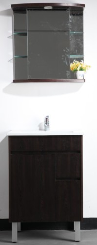 Black bathroom cabinet with mirror cabinet