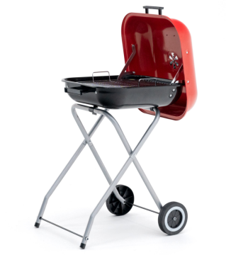 Food grade red lid  Folding Square Charcoal Grill Argentine Foldable Bbq equipment