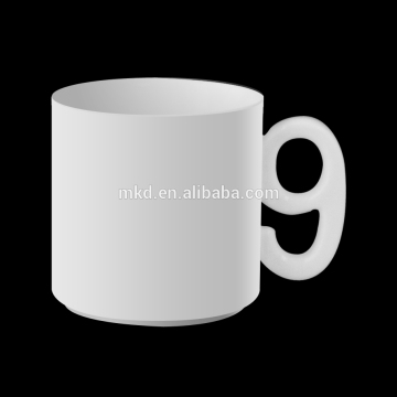 MEIKEDA 10oz White Ceramic Sublimation Mug With Number handle