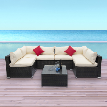 Argos Corner Rattan Outdoor Wicker Patio Furniture Set