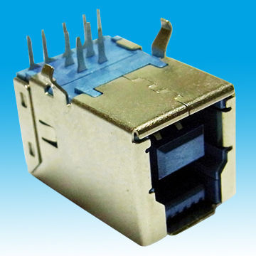 USB3.0 B-type Female 5-pin Right Angle Header, -40 to 105 & #176;C Temperature, 3A Current