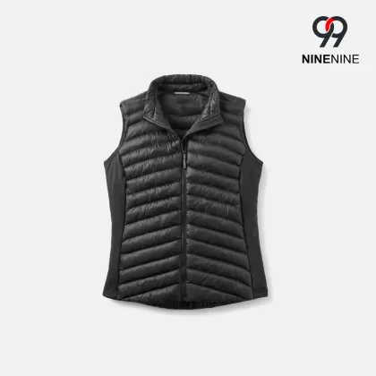 Hybrid ChevronQuilted StretchSide Puffer Vest
