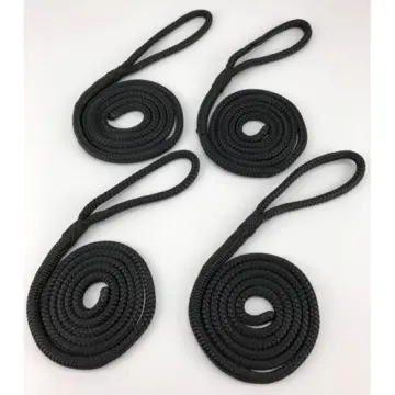 black 3/8'' double braided polyester rope