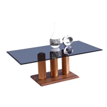 Tea table, tempered glass table top, MDF table base, modern living room furniture