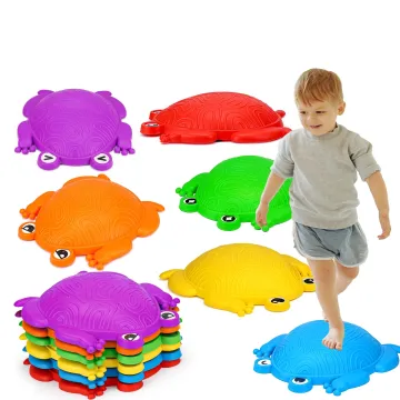 Indoor Outdoor Sensory Play Toys: 6-Piece Plastic Balance Stepping Stones for Toddlers, Autism Kids, and Obstacle Courses