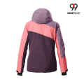 Chaqueta de esquí ligera para mujer con capucha con cremallera