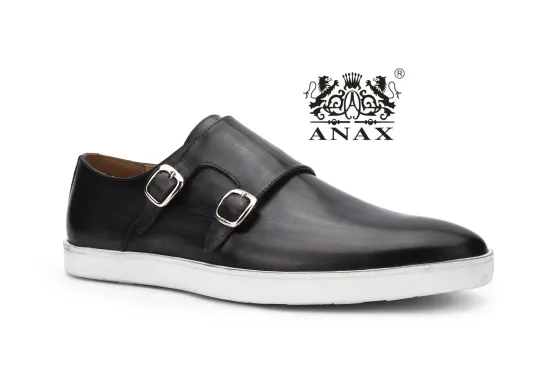 Slip-on Monk Elastic band Leather Sport Shoes