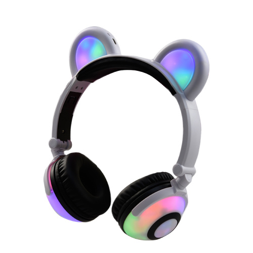 In stock Cute Glowing wired 3.5mm Bear Headphones