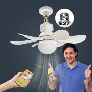 Bilik tidur Moden Noise Smart Remote E27 6-Blade Siling Fan Light