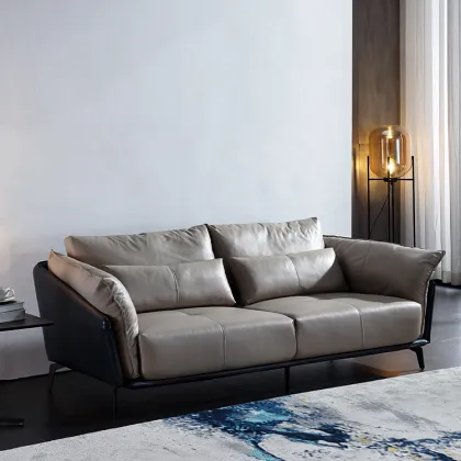 Light luxury leather chesterfield sofa set