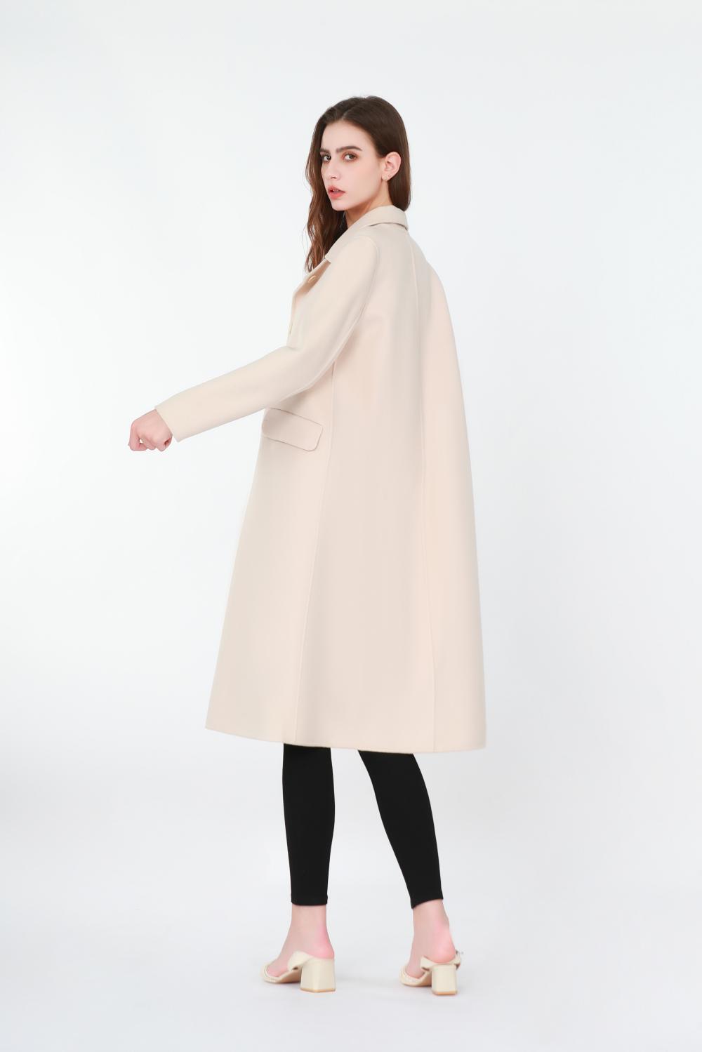 Suit-style Collar Woolen Trench Coat